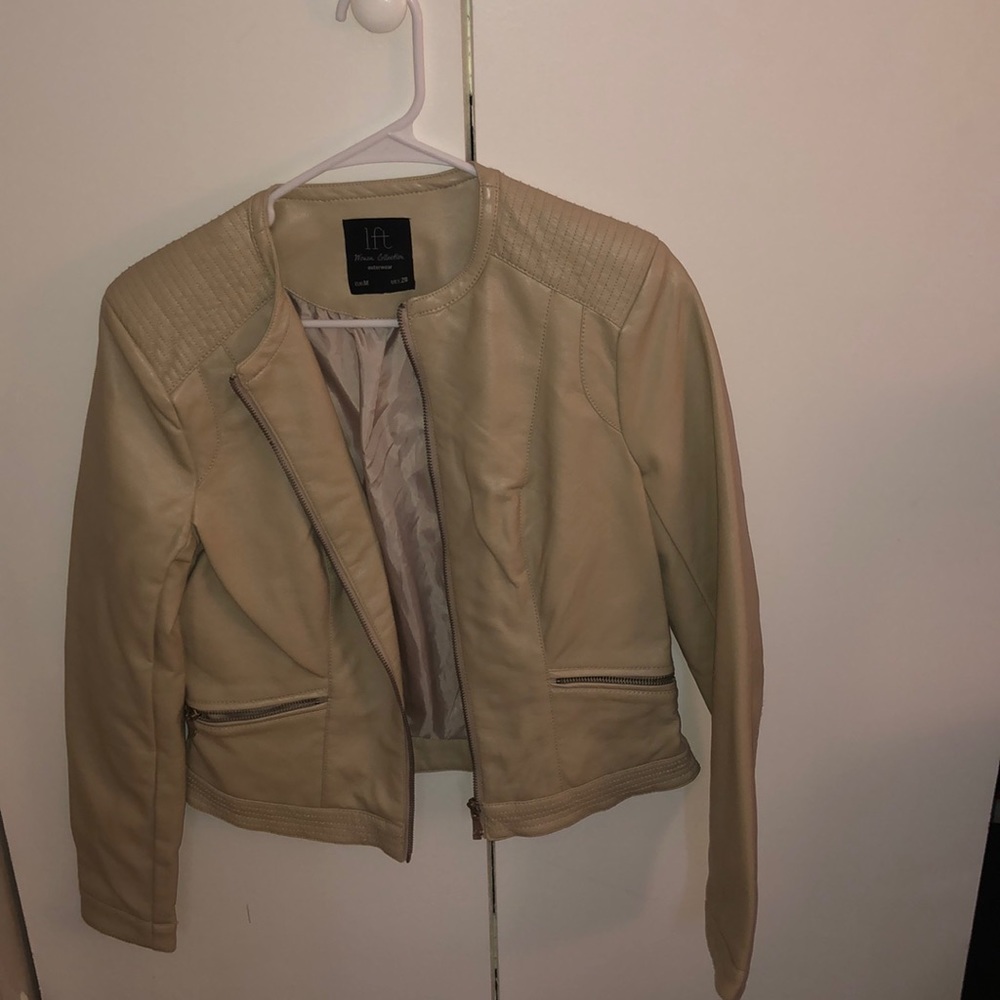 Faux Tan Leather Jacket